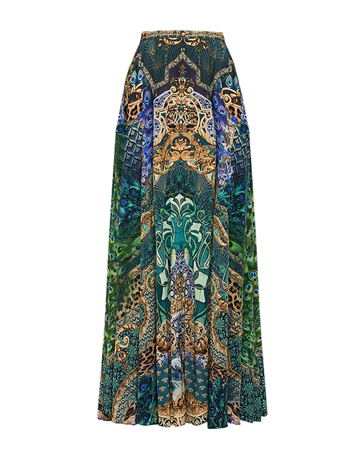 Vintage Print Swimsuit And Skirt