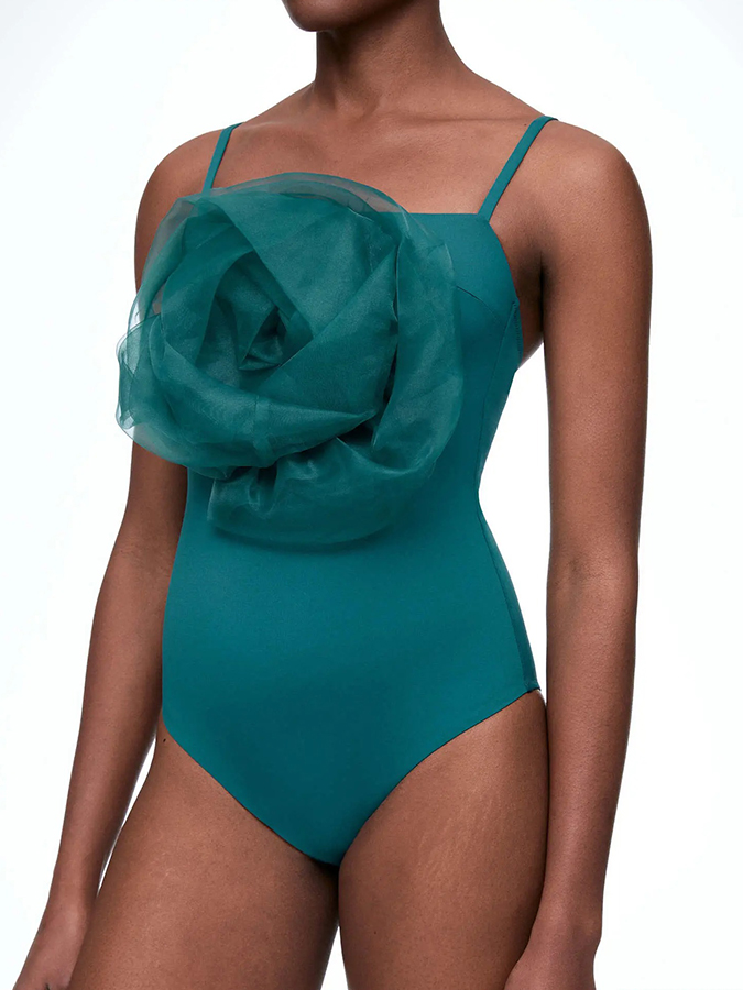 3D Floral One Piece and Skirt Swimwear