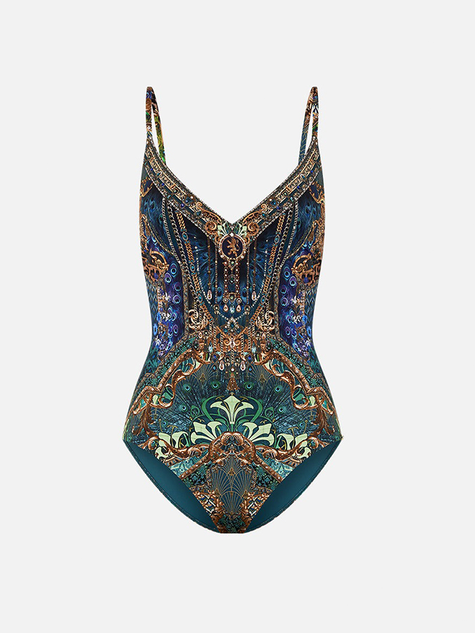 Printed One Piece and Pants Swimwear