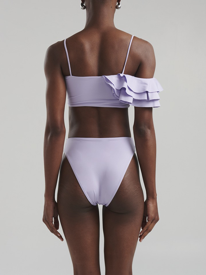 Ruffle Sleeves Bikini Set and Skirt Swimwear