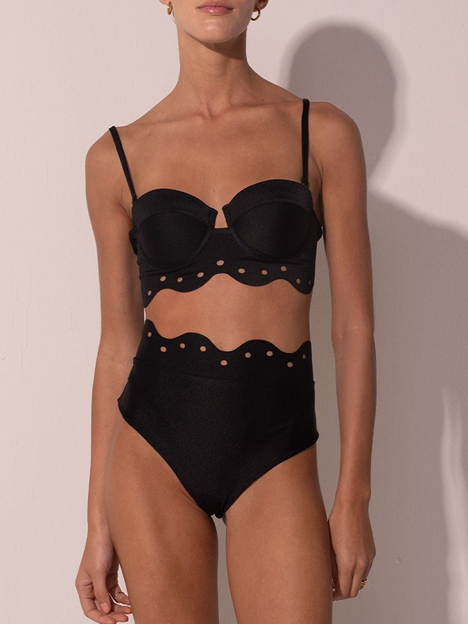 Laser-cut Bikini and Top and Skirt