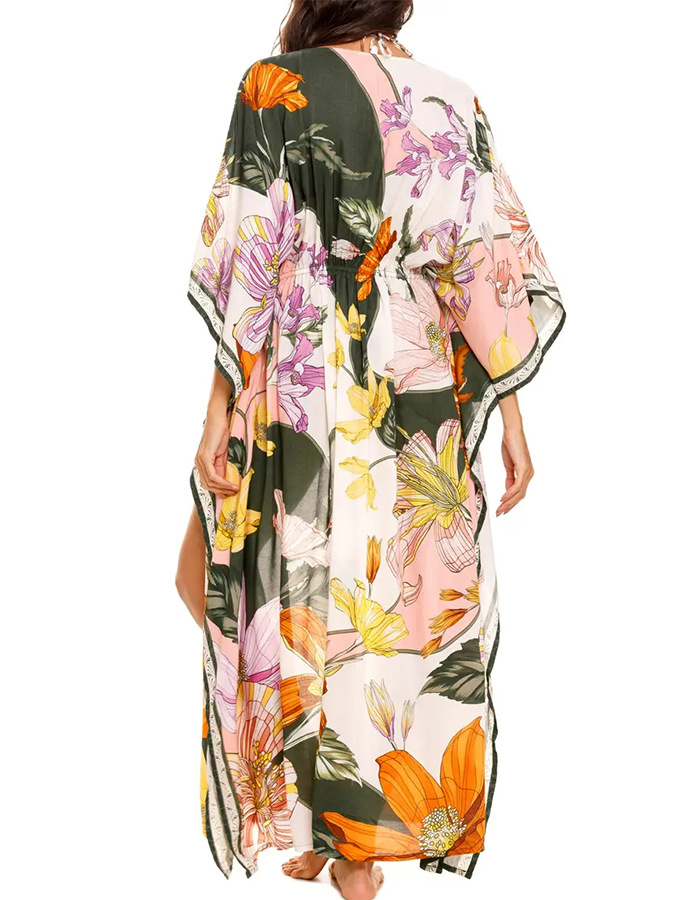 Floral Printed Bikini and Kimono