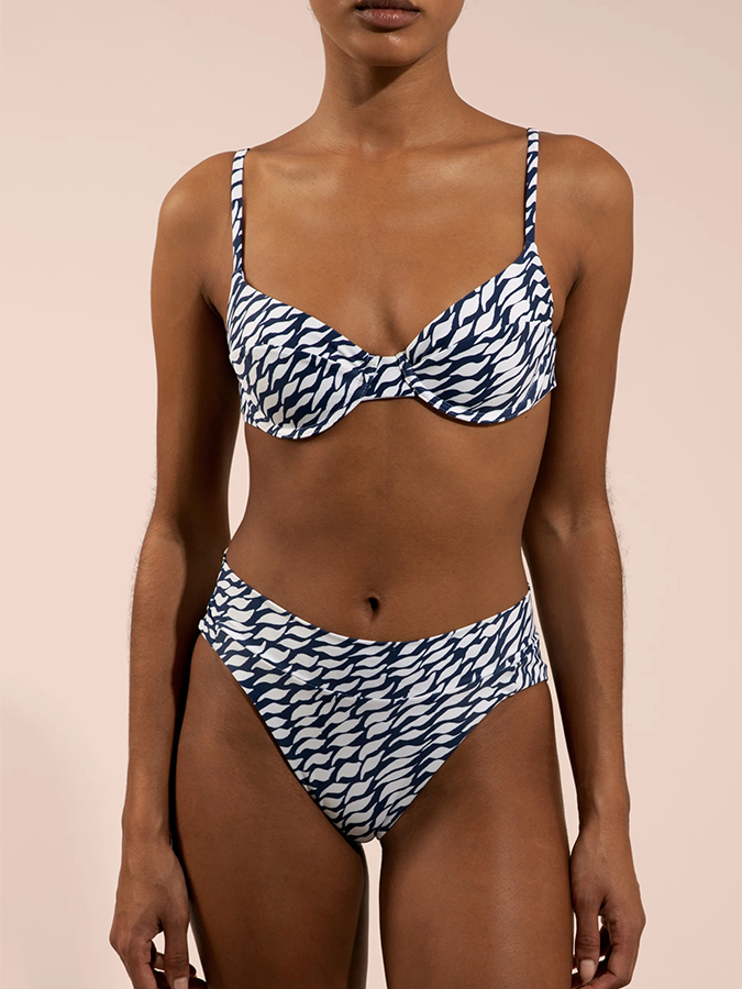 Ocean Ripple Printed Bikini and Kimono Swimwear