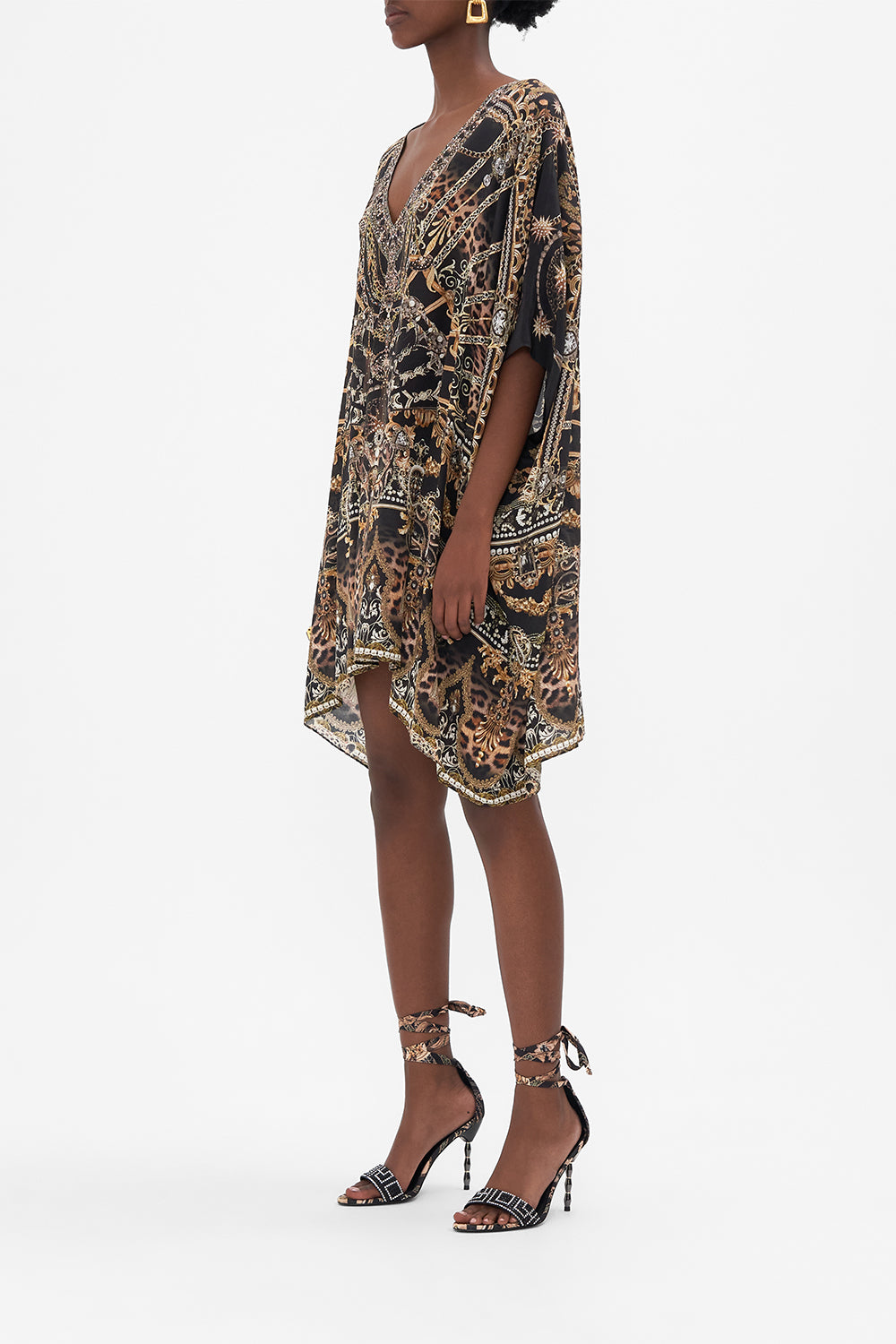 [Copy]Bow-tie Shoulder Tropical Plant Pattern Printed One Piece Swimsuit and Pants