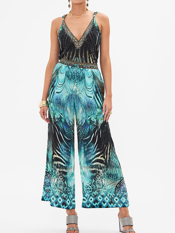 Printed One Piece and Pants Swimwear