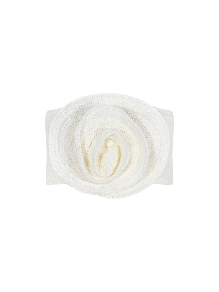 3D Flower Knitted Bikini Set and Skirt