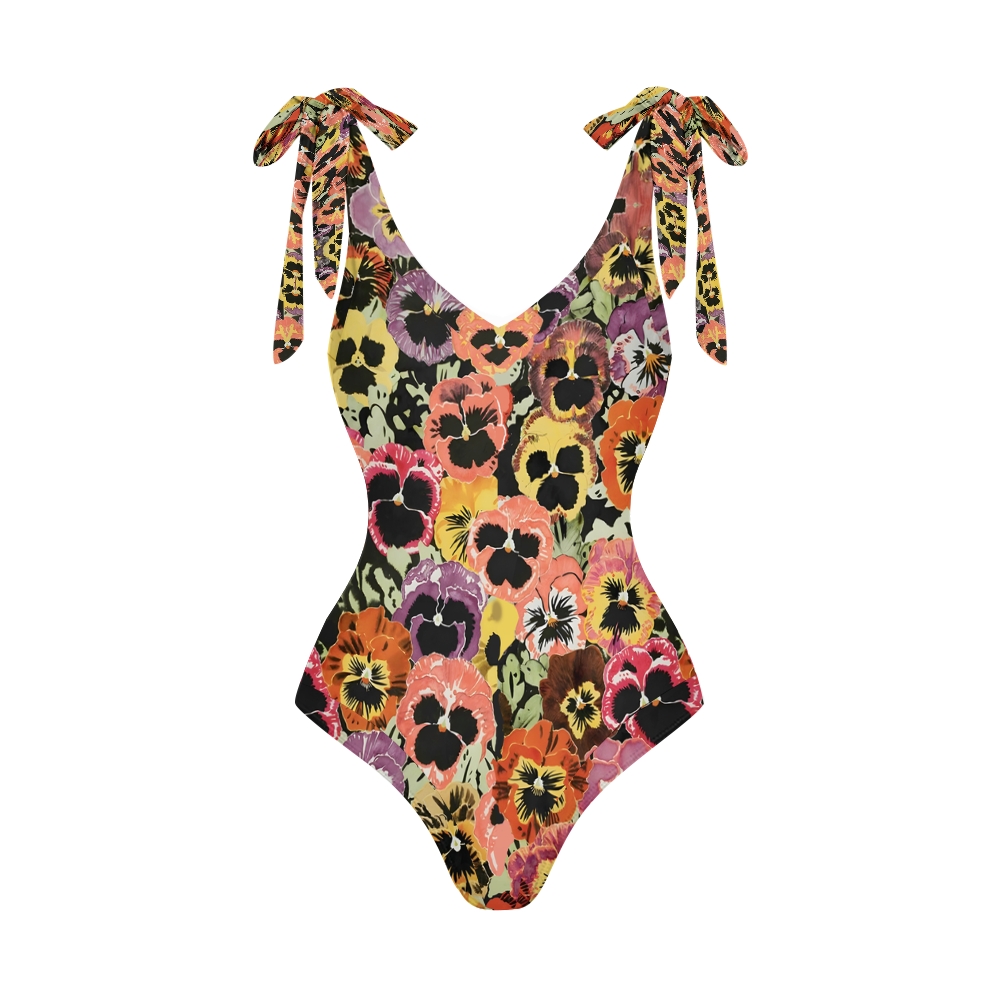 Floral art Women's Printed One Piece Swimsuits and Cover Ups