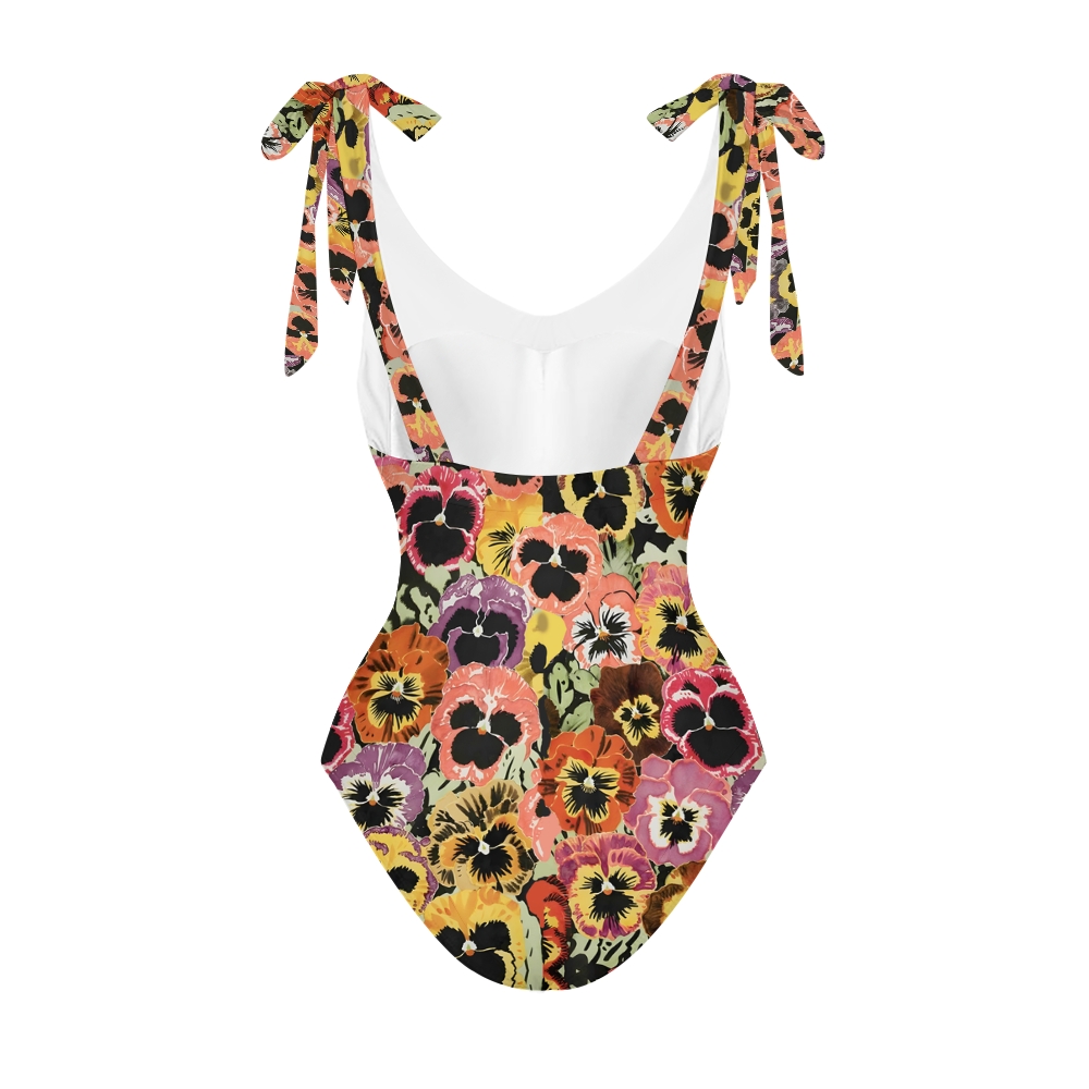 Floral art Women's Printed One Piece Swimsuits and Cover Ups