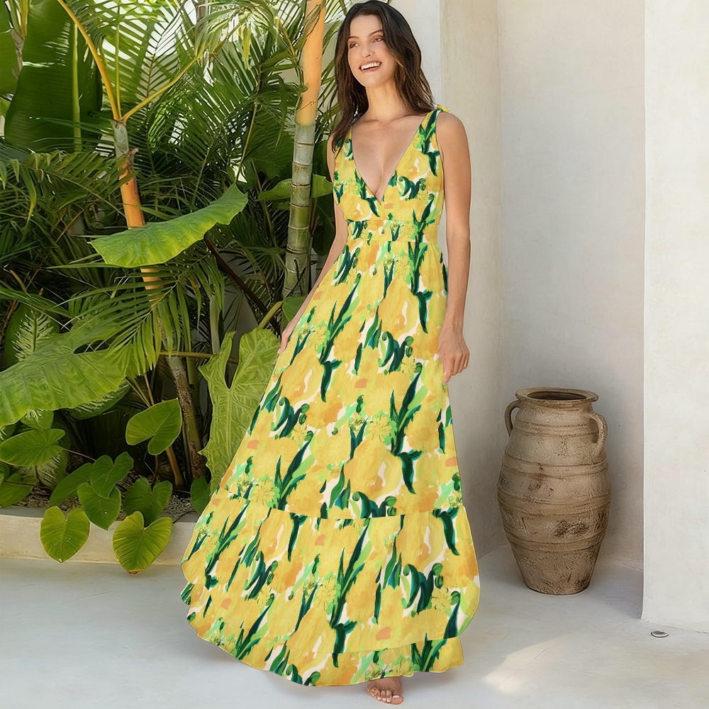 Cactus Or Lemon Print Women's One-Piece Swimsuit Set