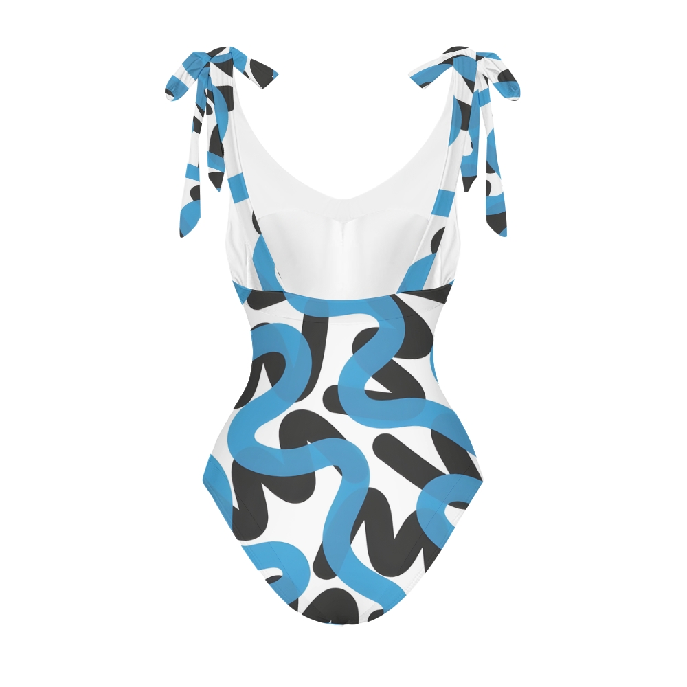 Abstract lines Women's Printed One Piece Swimsuits and Cover Ups