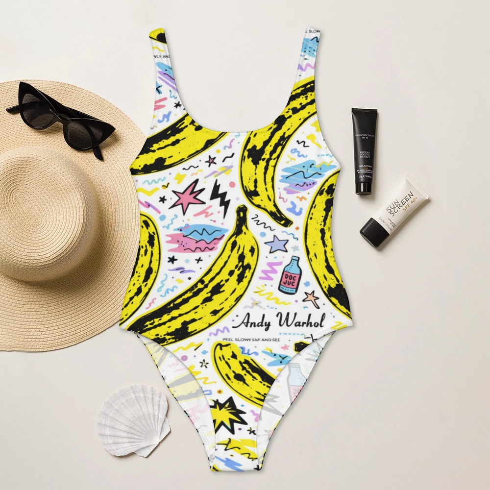 Andy Warhol banana print One Piece Swimsuit
