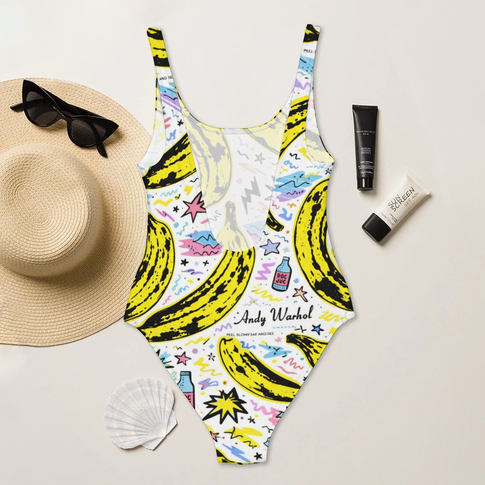 Andy Warhol banana print One Piece Swimsuit