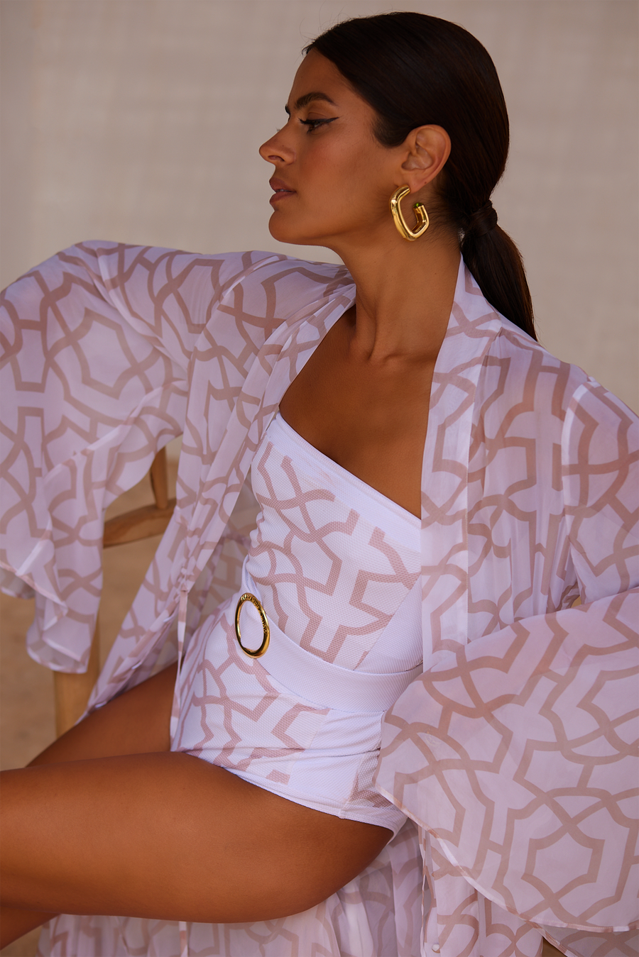 Bandeau Printed One Piece Swimsuit