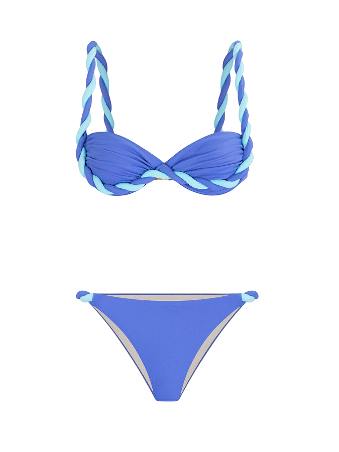 Solid Bikini Set and Sarong Swimwear