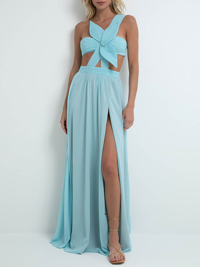 3D Three-Dimensional Flower One-Piece Swimsuit And Skirt