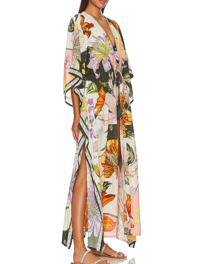 Floral Printed Bikini and Kimono