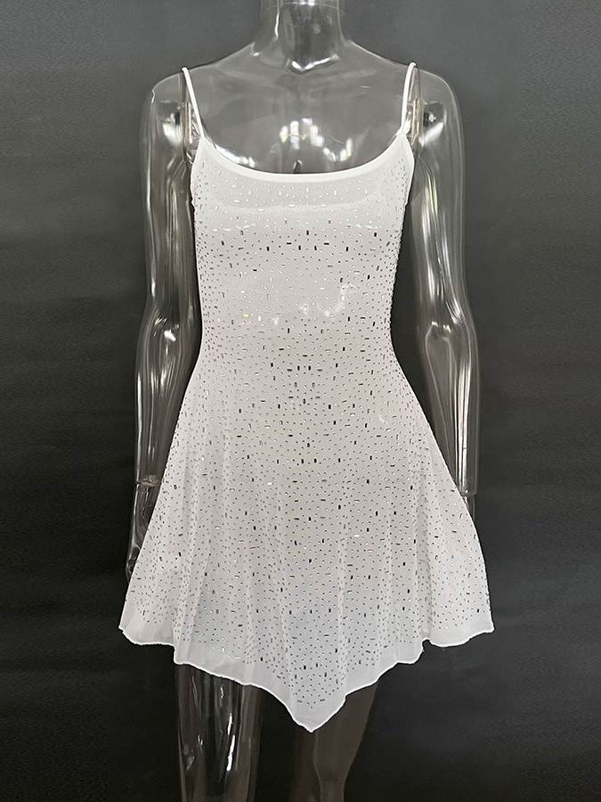 Sparking Irregularly Mini Party Dress