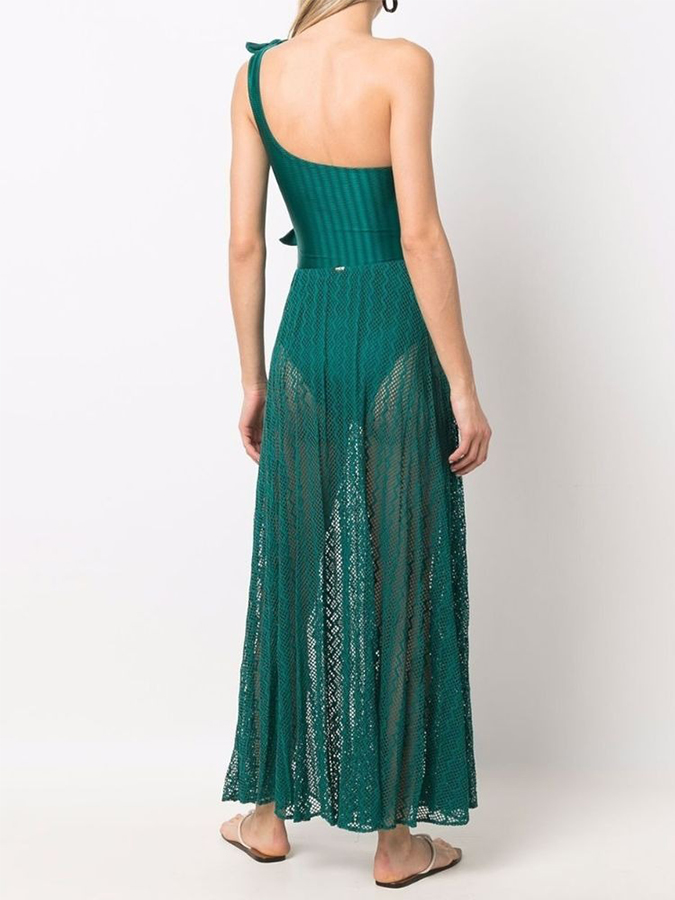 One Shoulder Cut-out One Piece Swimsuit and Skirt