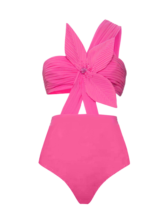 3D Three-Dimensional Flower One-Piece Swimsuit And Skirt