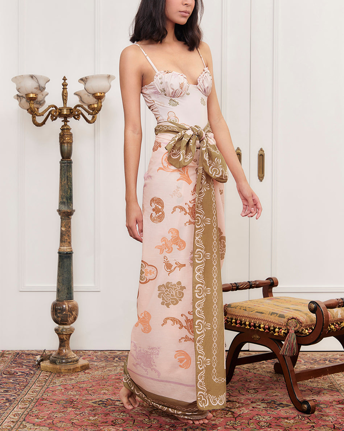 Vintage Printed Swimsuit and Cover Up