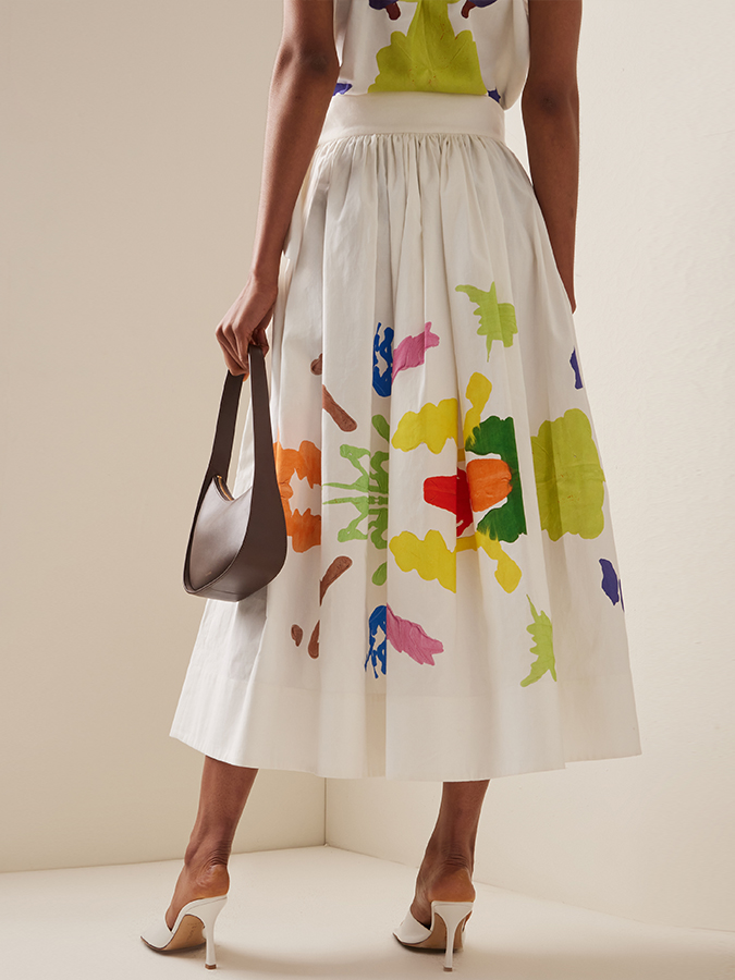 Beach Print Bikini And Skirt