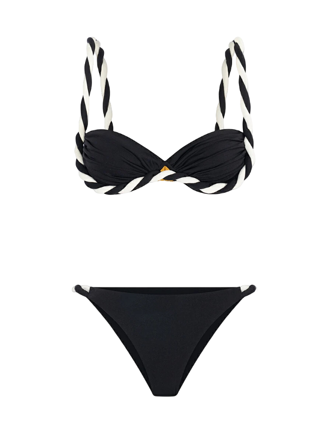 Solid Bikini Set and Sarong Swimwear