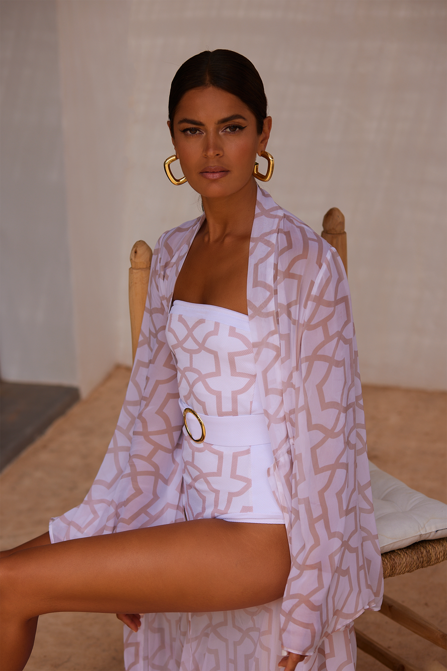 Bandeau Printed One Piece Swimsuit