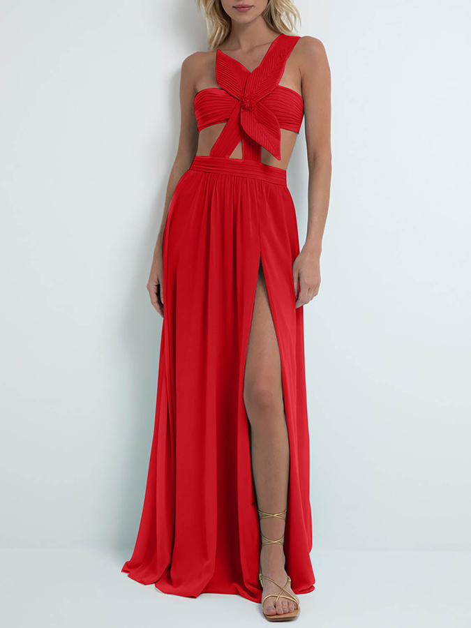 3D Three-Dimensional Flower One-Piece Swimsuit And Skirt