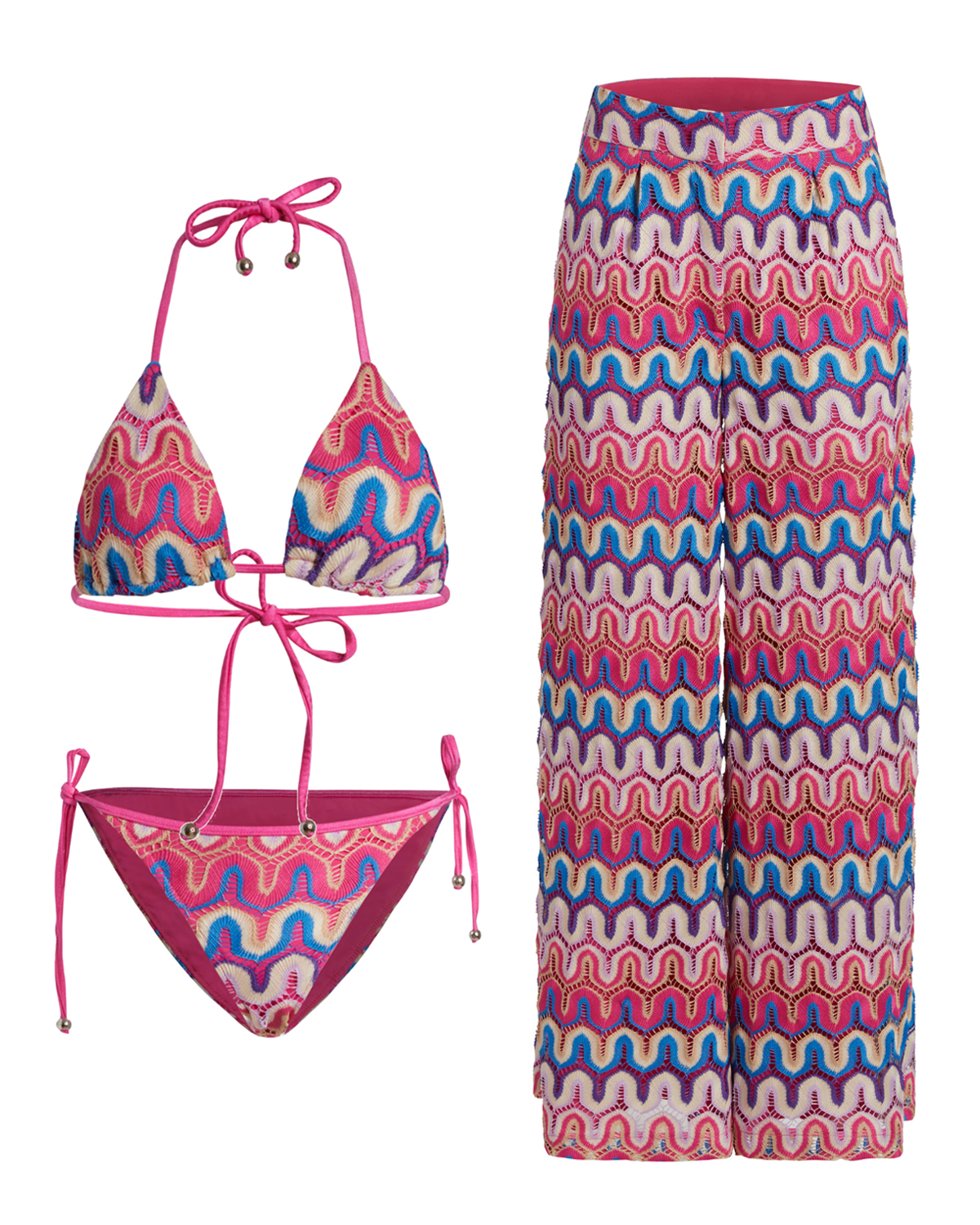 Beach Vacation Bikini and Skirt