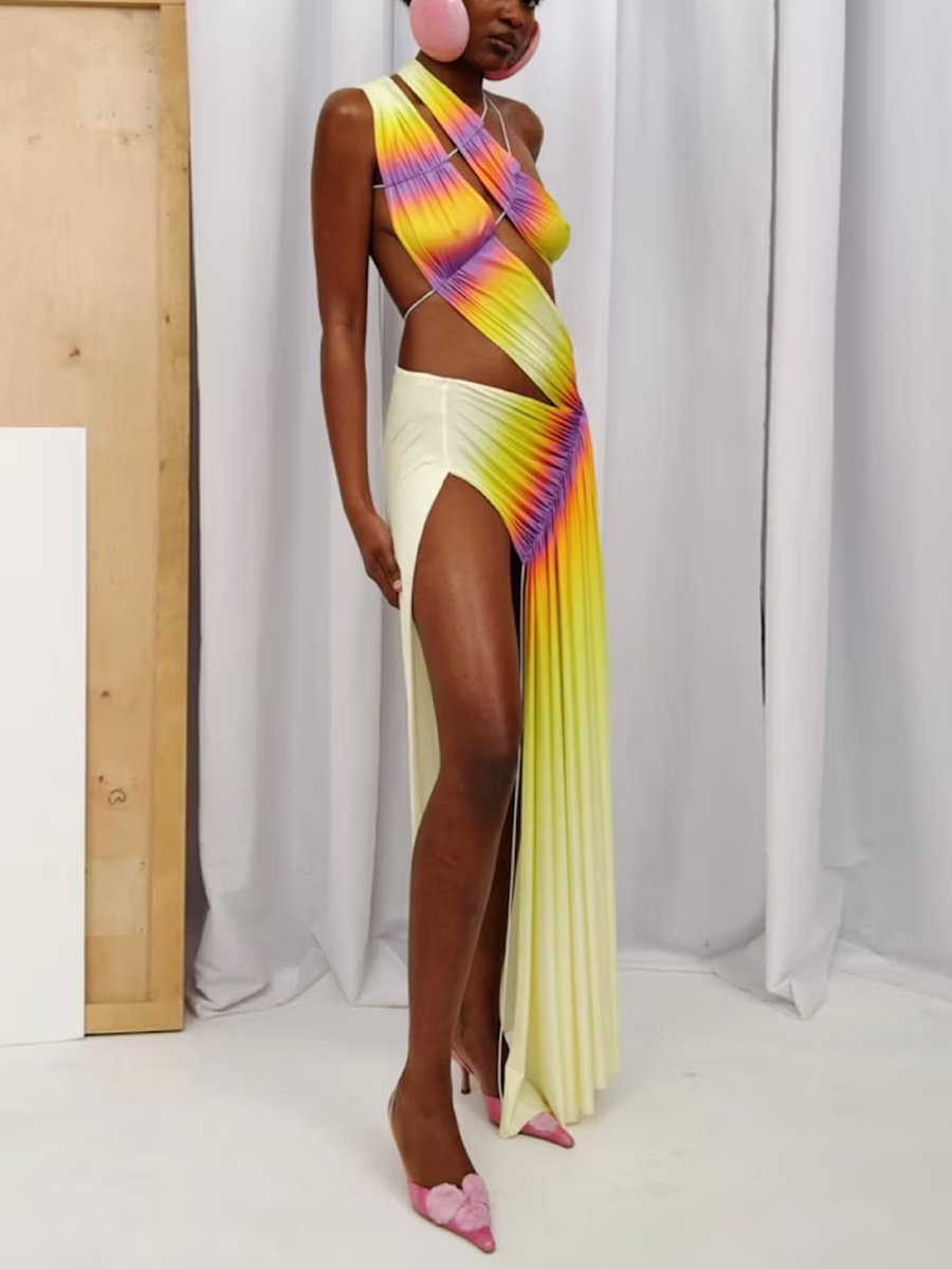 Sexy Gradient Color Beach Dress