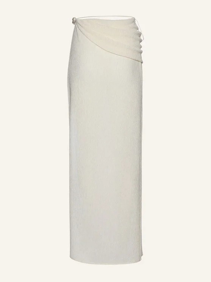 Halterneck Pearl Bandeau High Waist Bikini Swimsuit and Sarong