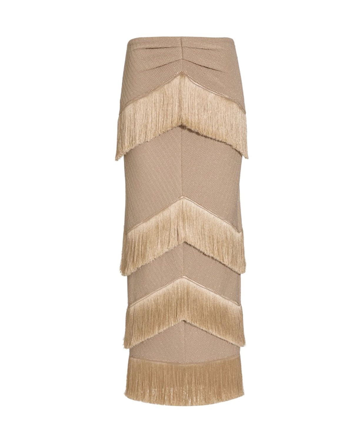 V-Neck Fringe Beach Fringed Solid Color Bikini Swimsuit and Skirt