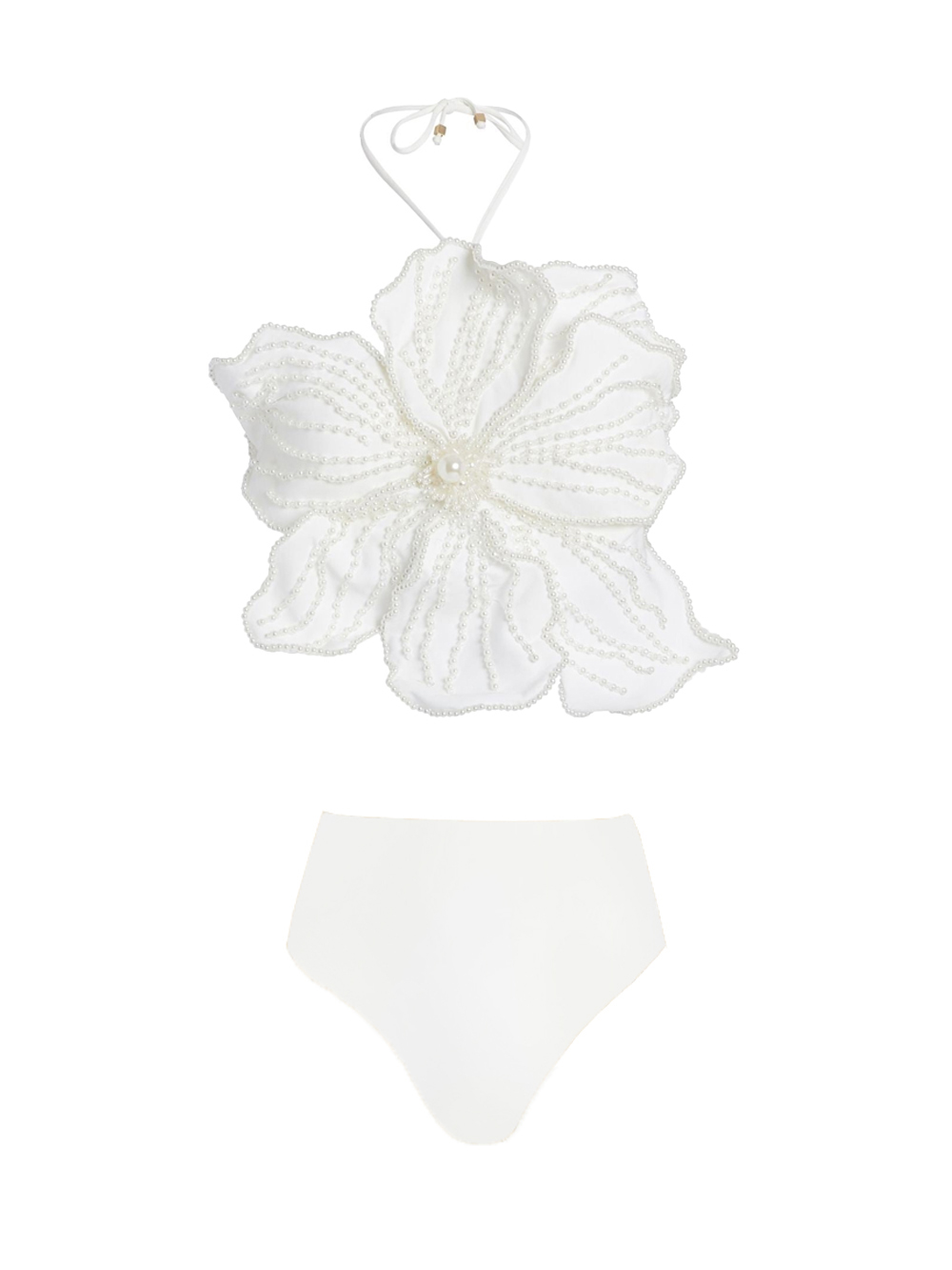 Beaded Floral Swimsuit And Skirt