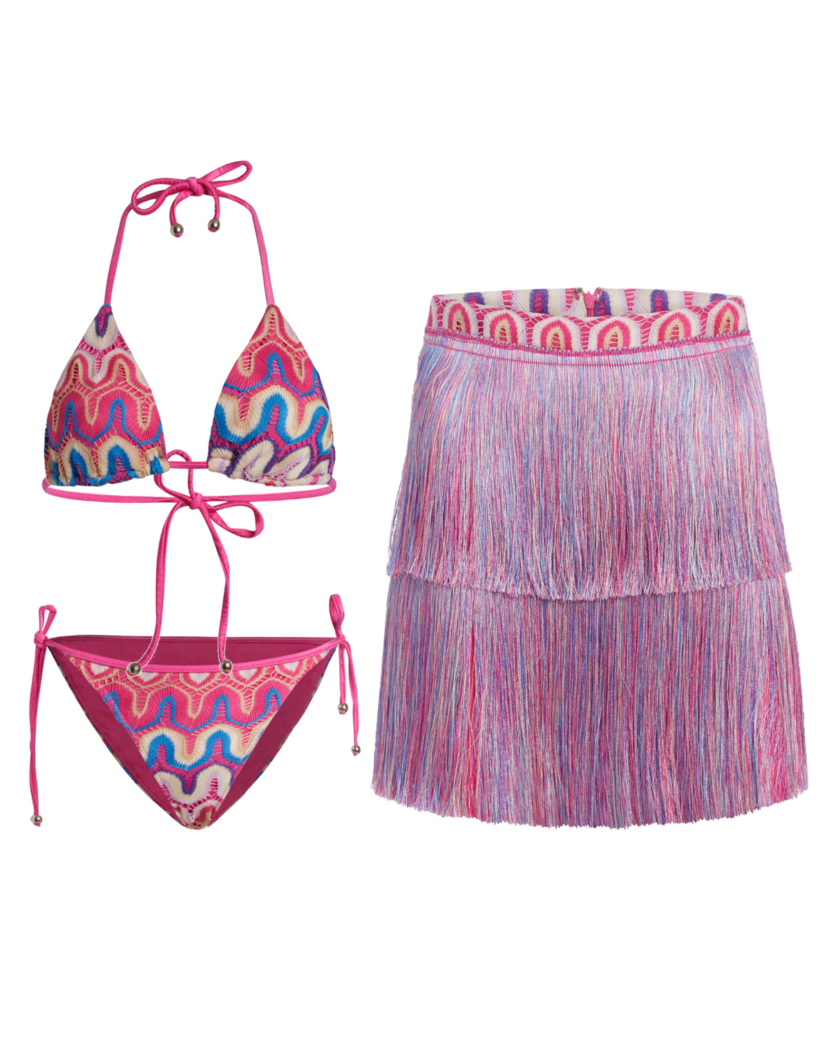 Beach Vacation Bikini and Skirt