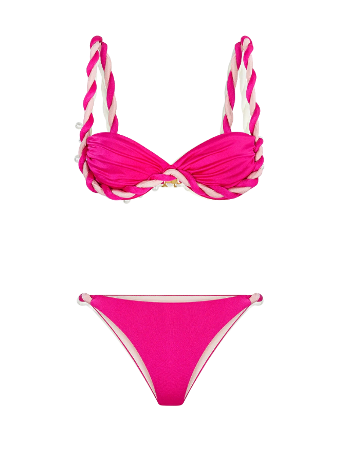 Solid Bikini Set and Sarong Swimwear