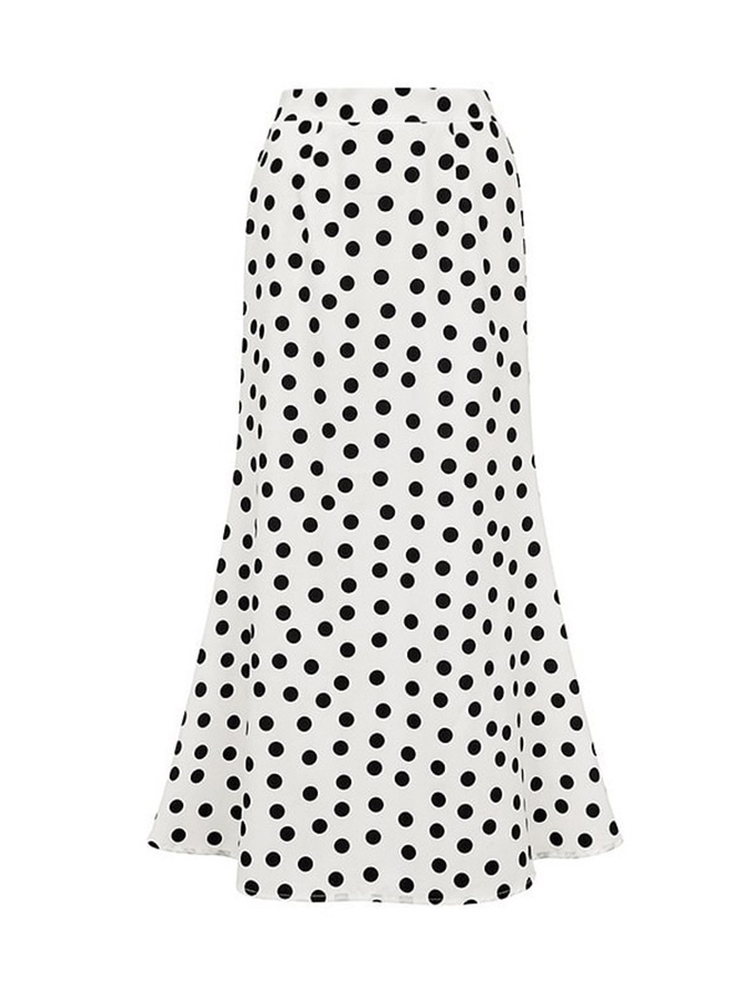 Polka Dots Ruffle Sleeves One Piece and Skirt Swimwear