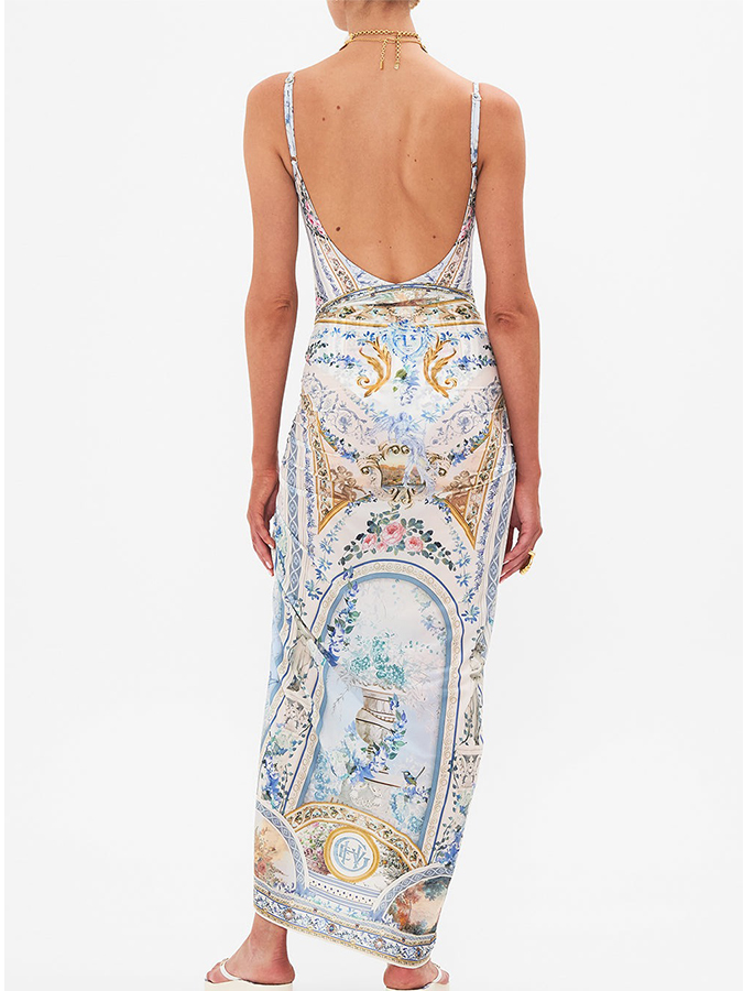 Printed One Piece and Sarong Swimwear
