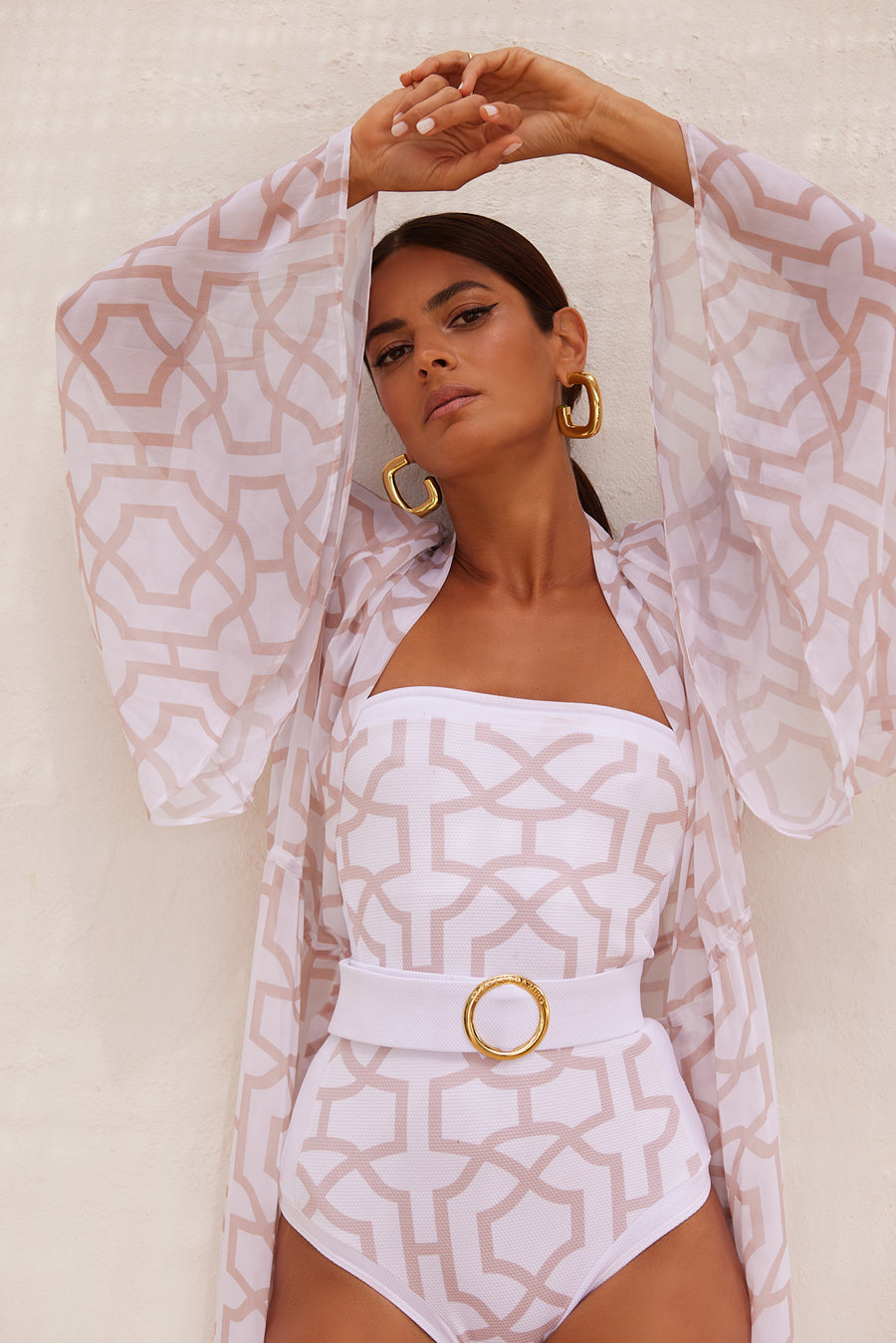 Bandeau Printed One Piece Swimsuit