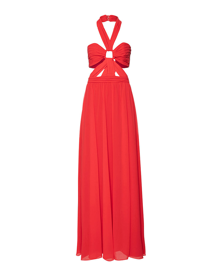 Beach Solid Color One-Piece Swimsuit And Skirt