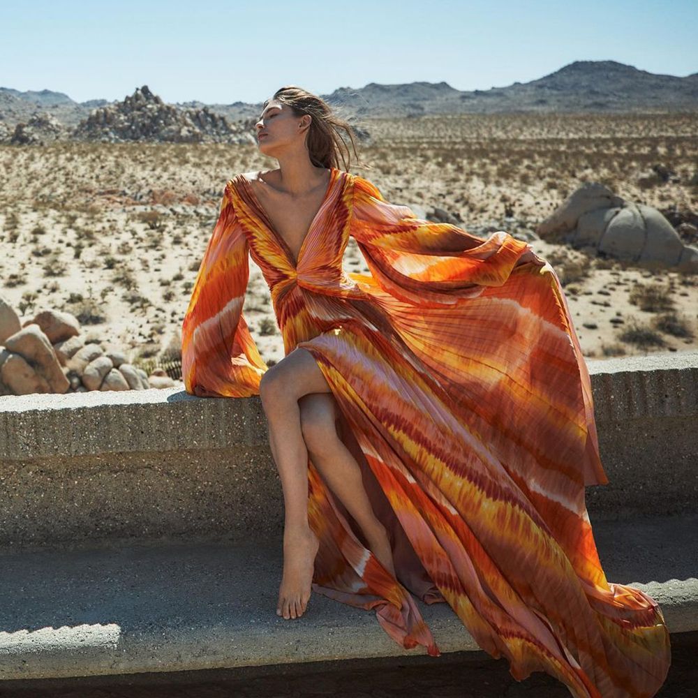 V Neck Women's Puff Long Sleeve One Piece Swimsuit