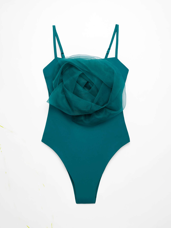 3D Floral One Piece and Skirt Swimwear