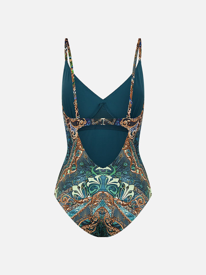 Printed One Piece and Pants Swimwear