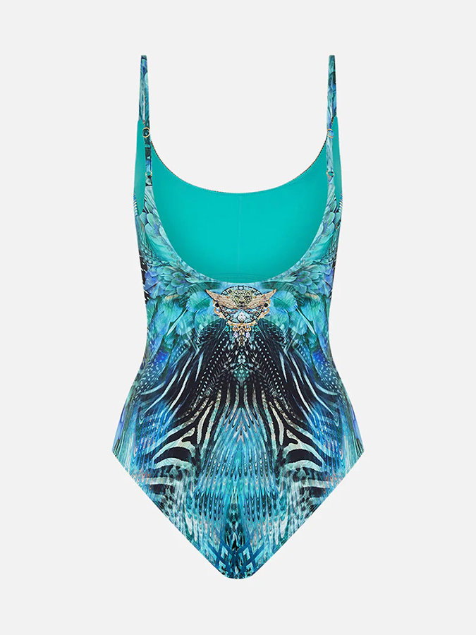 Printed One Piece and Pants Swimwear