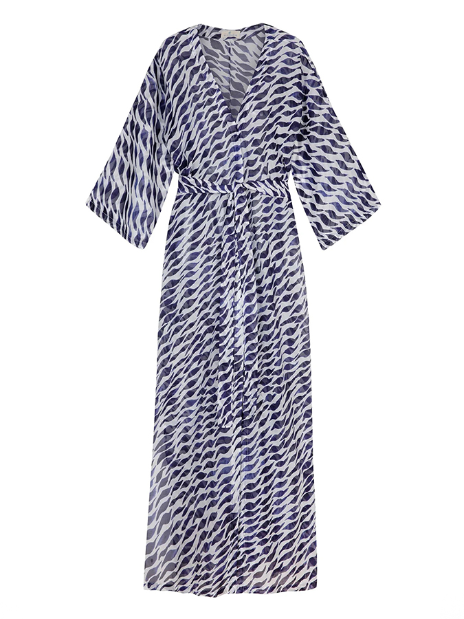 Ocean Ripple Printed Bikini and Kimono Swimwear