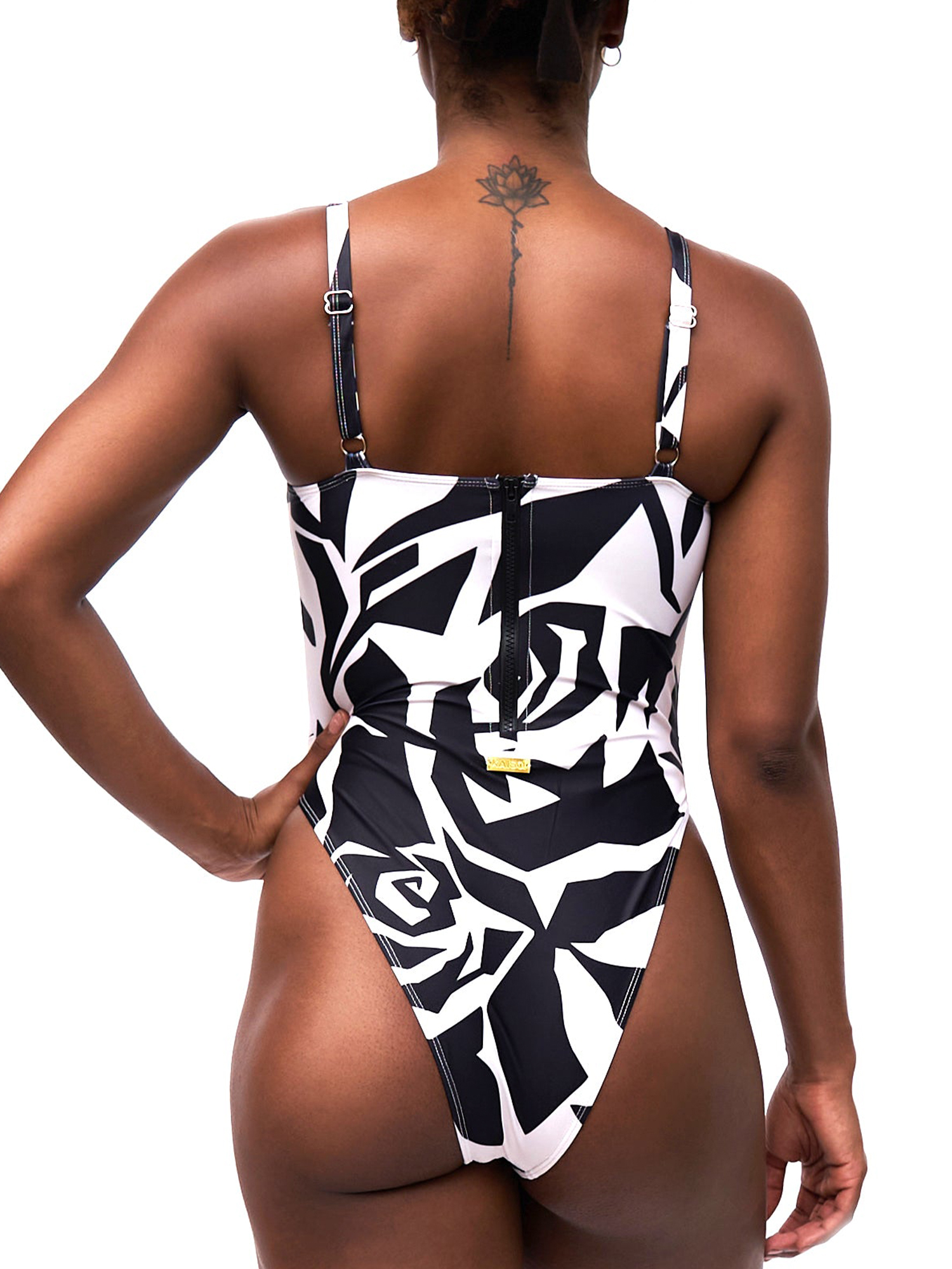 Beach Vacation Colorblock Printed Swimsuit And Cardigan