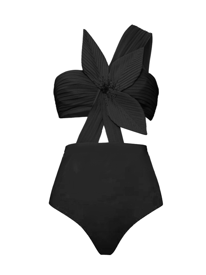 3D Three-Dimensional Flower One-Piece Swimsuit And Skirt