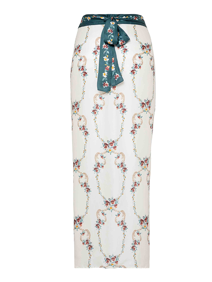 Vintage Floral Print Swimsuit and Cover-Up