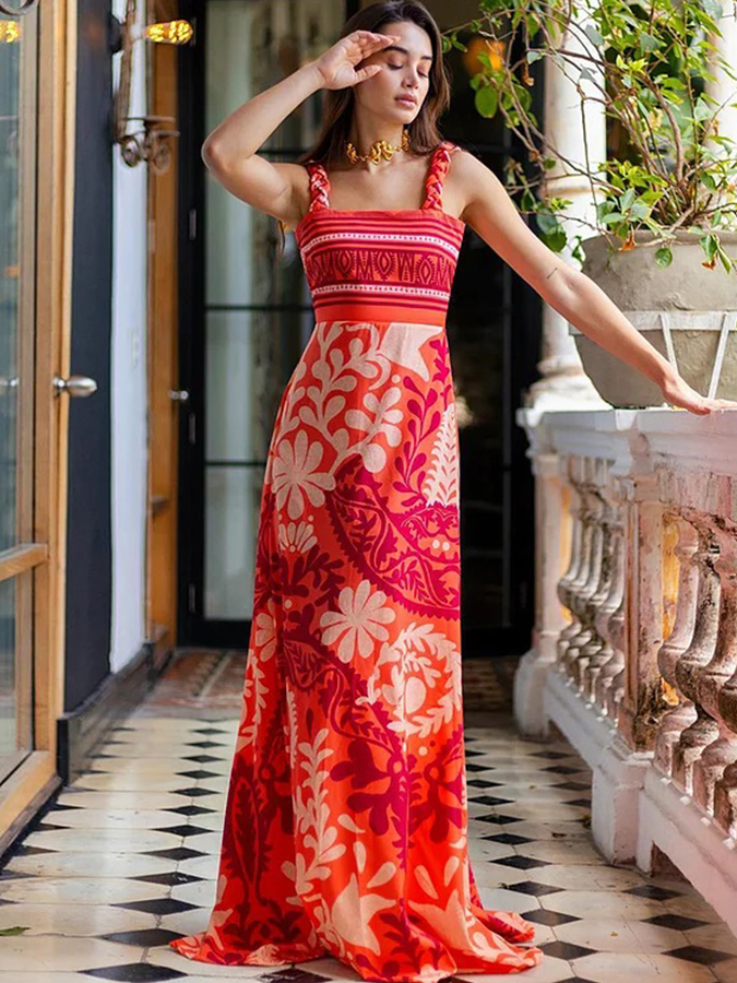 Ruffle Sleeves Printed Swimsuit And Cover Up
