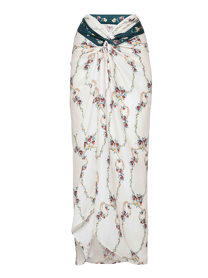 Vintage Floral Print Swimsuit and Cover-Up