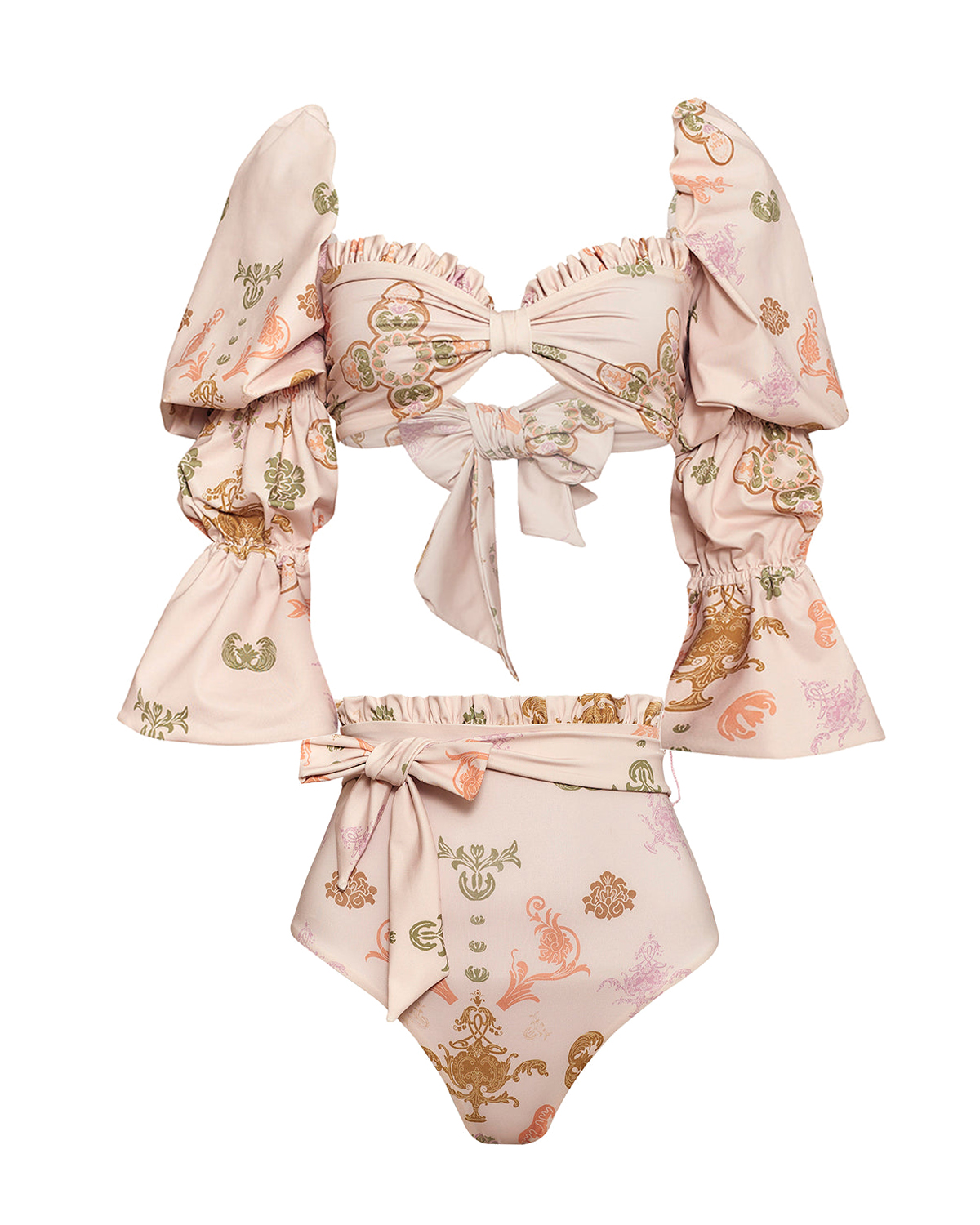 Vintage Printed Swimsuit and Cover Up